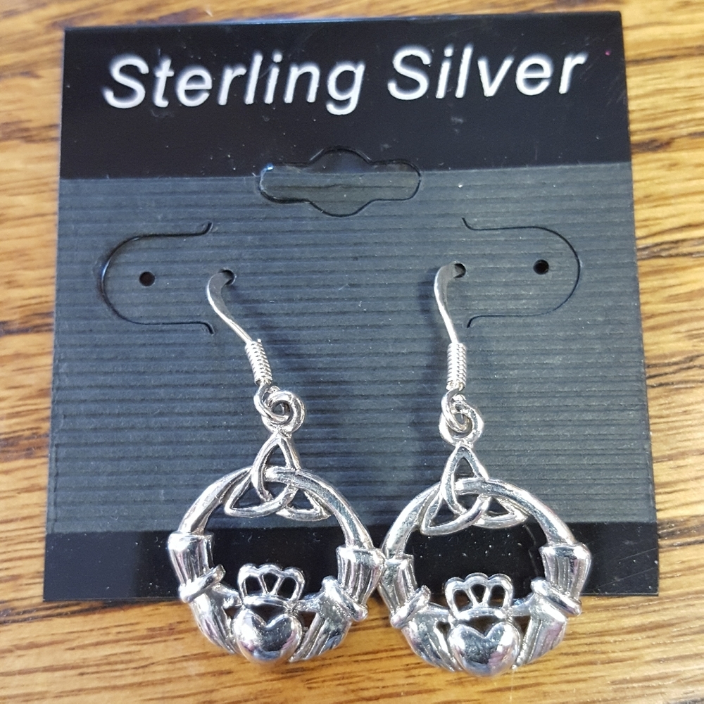 Sterling Silver Claddagh earrings